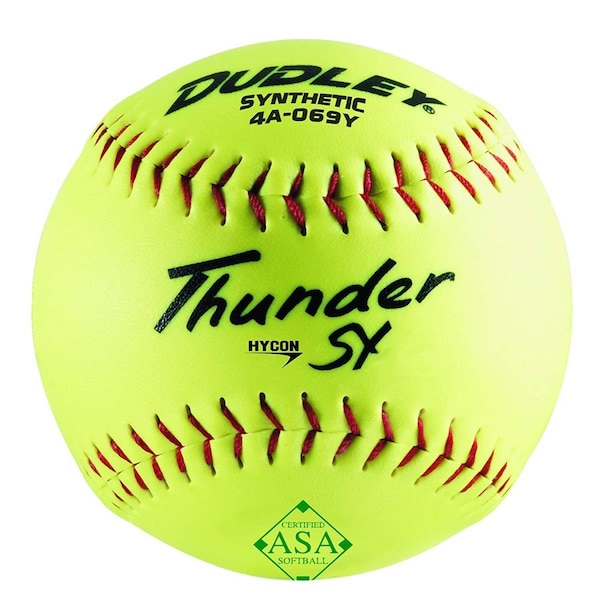 Spalding Sports Russell 12 in. Dudley ASA Poly Core Synthetic Cover Thunder SY Softball, 6PK SP571607 - main